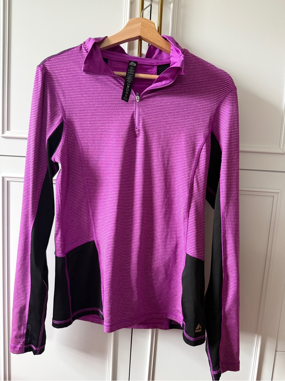 RBX Pink and Black Half-Zip Performance Turtleneck Sweater